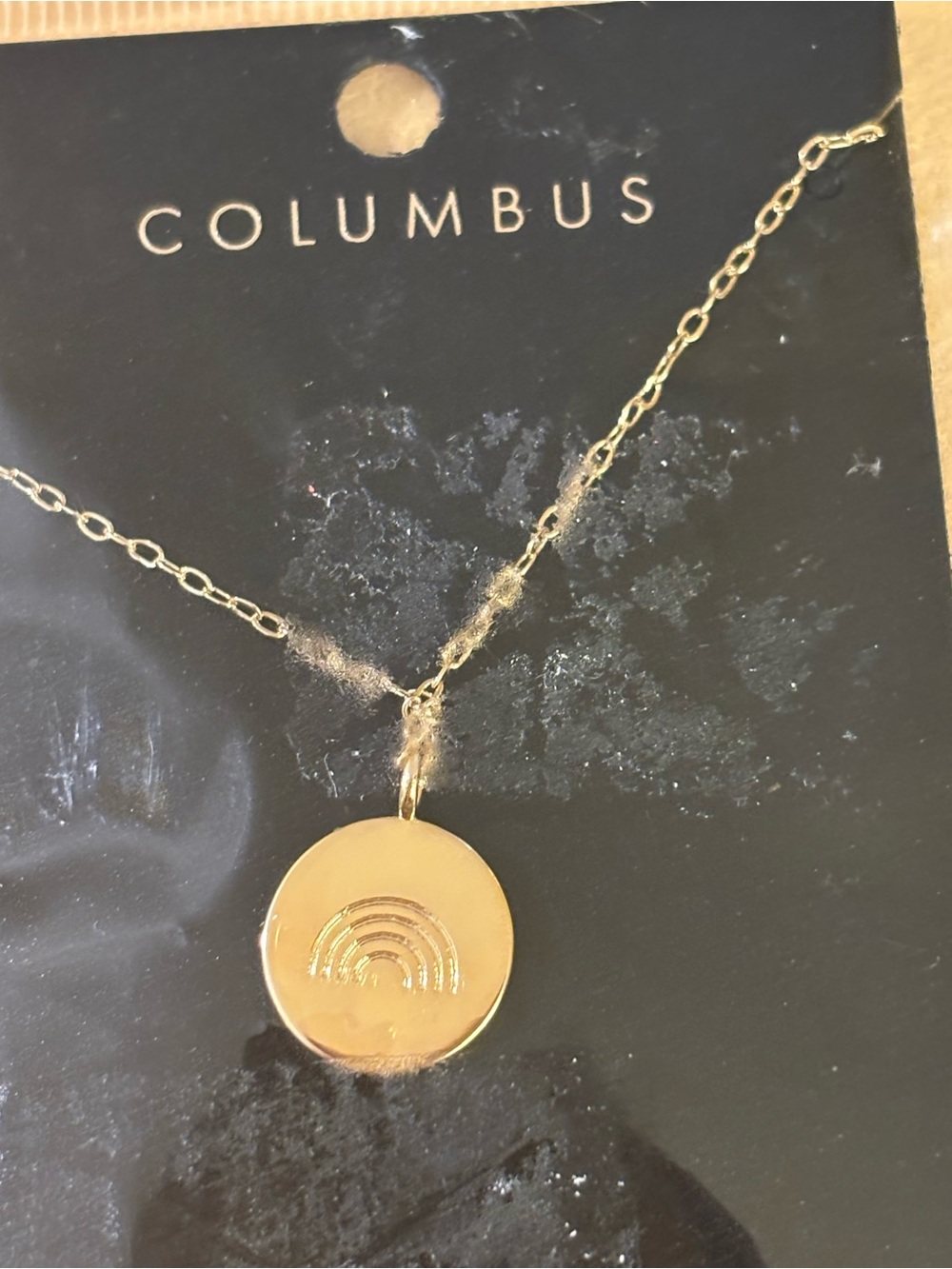 Columbus Gold Rainbow Disc Necklace - Gold